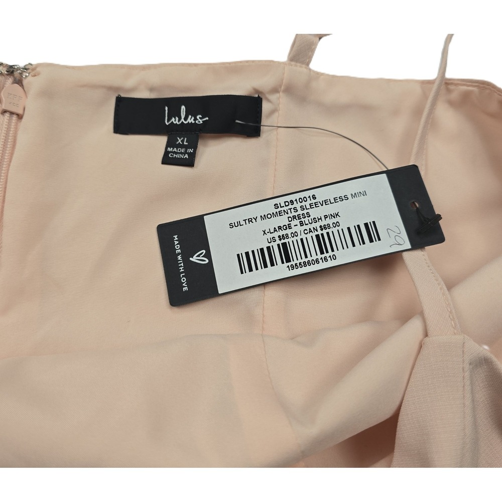 Lulus Women's Sultry Moments Blush Pink V-Neck Sleeveless Mini Dress Size XL - Picture 4 of 10